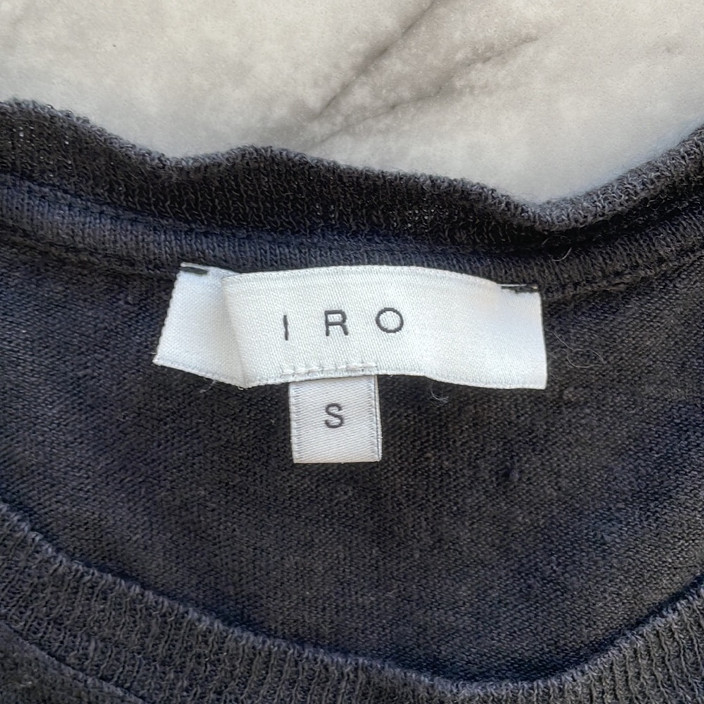 IRO CLAYA BLACK CROP TOP SIZE SMALL - Picture 4 of 5